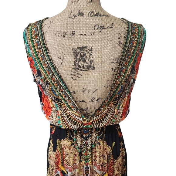 NWT Shahida Parides Luxury Embellished Multi-color Asymmetrical Hi-Lo Dress- M/L - Picture 8 of 16